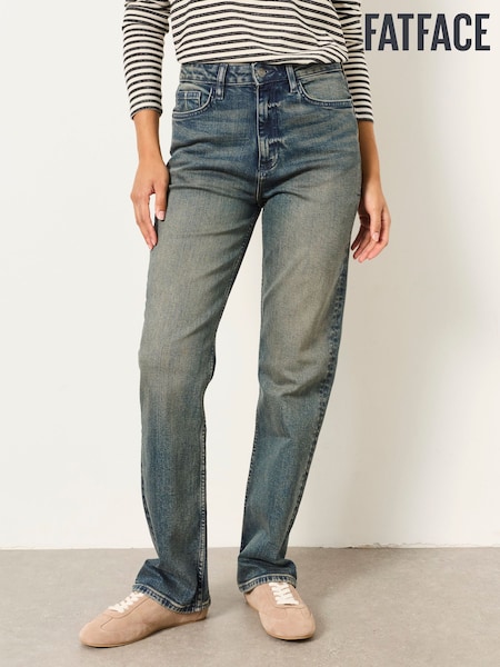 Teal Blue - Fatface Washed Jeans