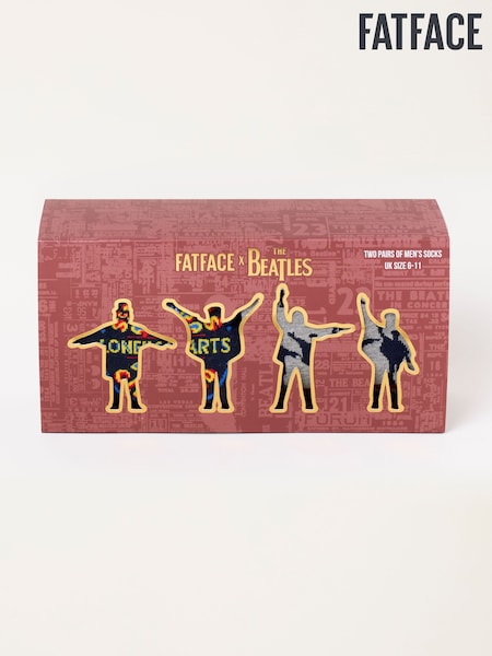 Multi - Regular Fatface 2 Pack Beatles Socks In A Gift Box