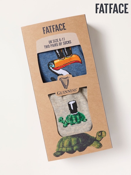 Multi - Regular Fatface 2 Pack Guinness Socks In A Gift Box