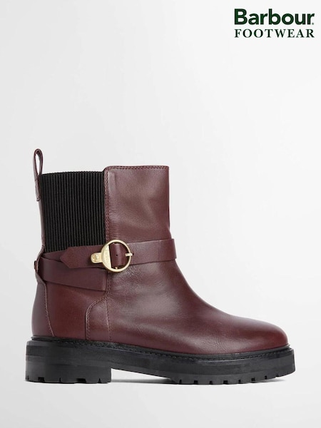 أحمر - Barbour® Alexandra Leather Ankle Boots