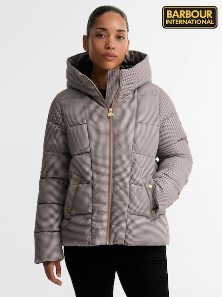 Black / Grey - Barbour International Printed Brantley Puffer Jacket
