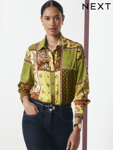 Multicoloured Scarf Print - Long Sleeve Shirt