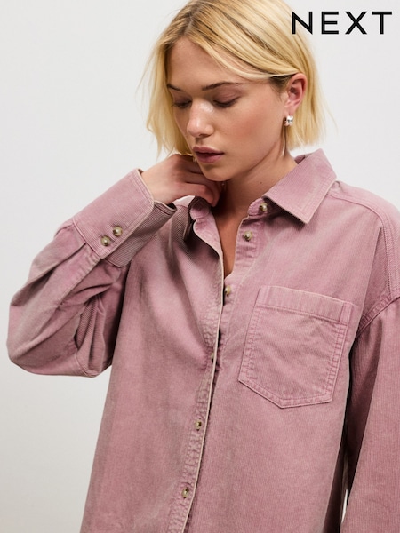 Rose Pink - Washed Corduroy Shirt