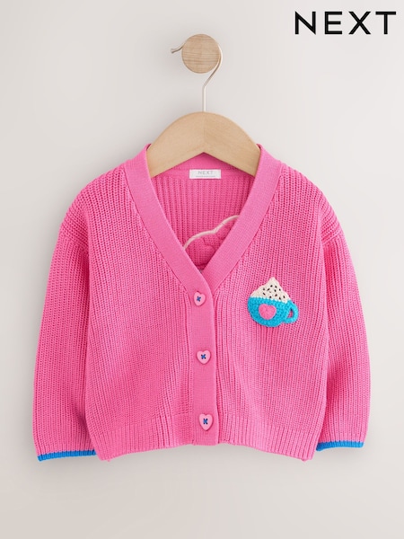 Pink Hot Chocolate - V-neck Cardigan (3mths-7yrs)