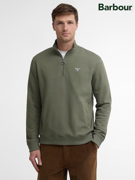 Grün - Regular Barbour® Desmond Half Zip Sweat Top