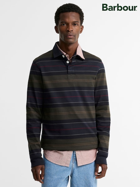 Blau - Regular Barbour® Frith Tartan Stripe Rugby Shirt