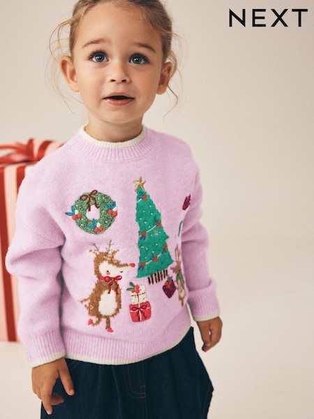 Purple Jolly scene - Suéter navideño (3 meses - 7 años)