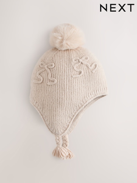 Champagne Gold Bow - Trapper Hat (3mths-13yrs)
