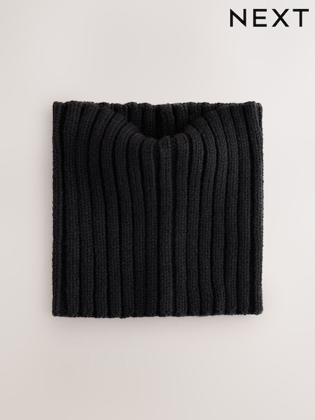 Black - Rib Snood (1-16yrs)