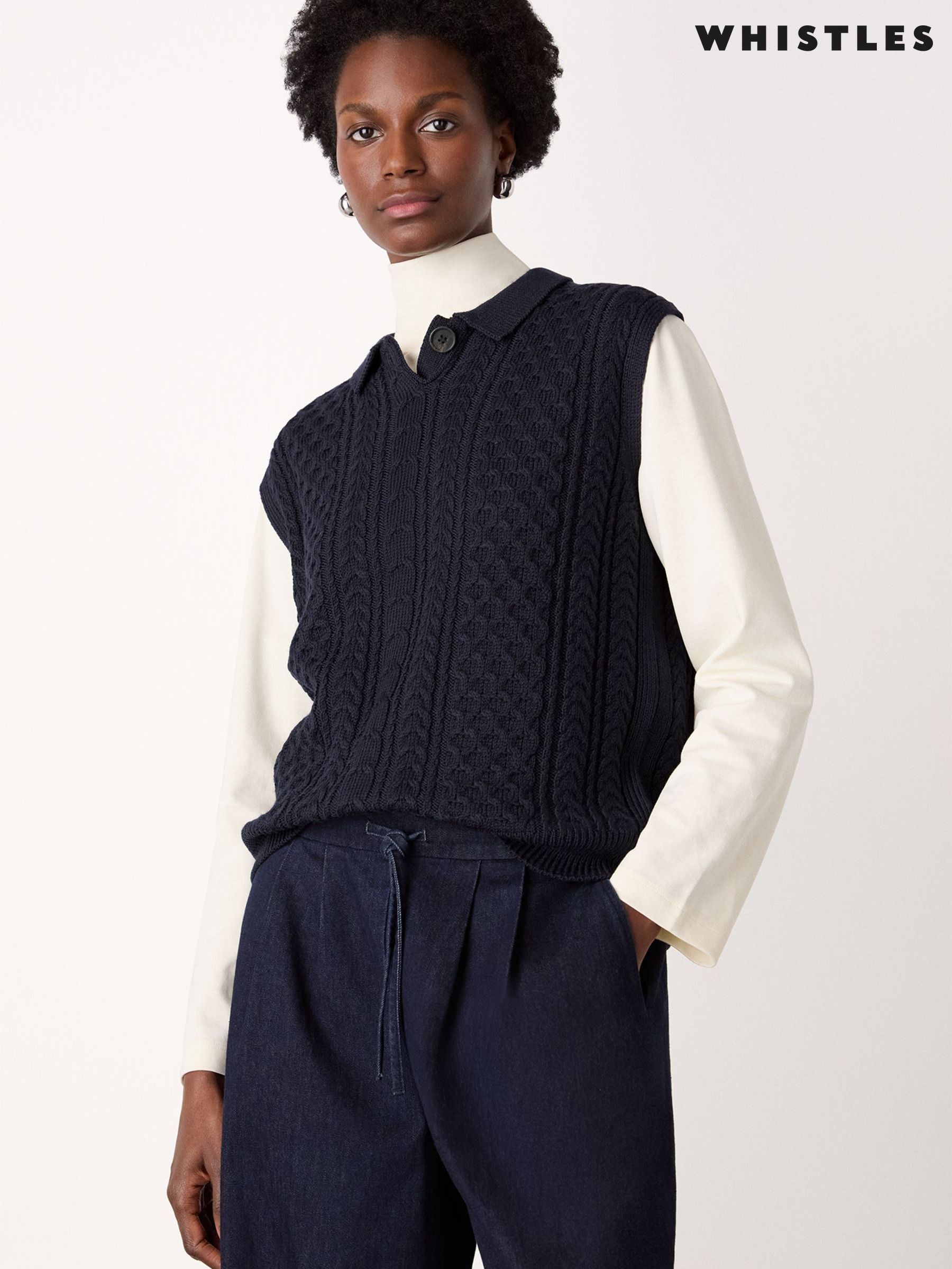 トップス SUMMER WOOL SLEEVELESS SHIRT Women's Blue Sleeveless Wool Tops | Next Oman