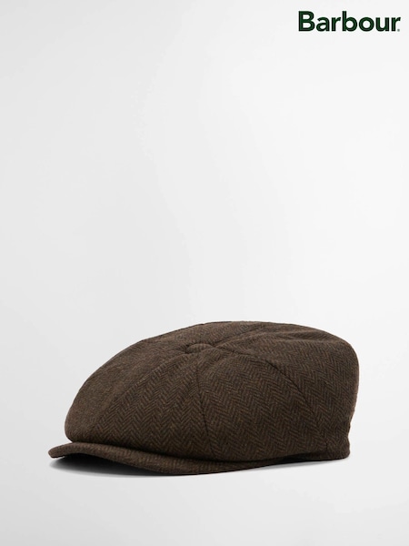 بني - Regular Barbour® Fyne Tweed Baker Hat
