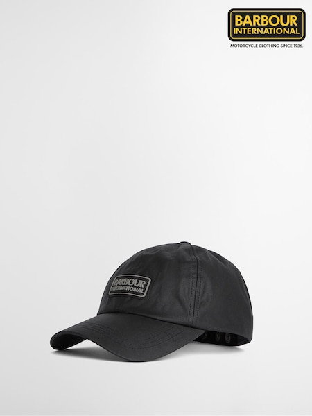 Black - Regular Barbour International Tourer Duke Wax Cap