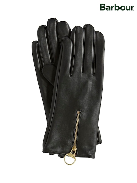 Black - Barbour® Arlene Leather Gloves