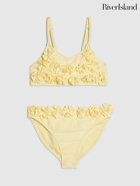 River Island Yellow 3D Flower Bikini (H00172) | $55