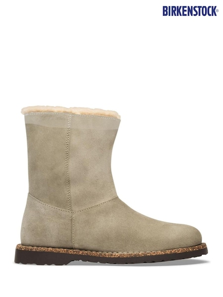 Taupe rjava - Birkenstock Uppsala Zip Up Shearling Lined Suede Boots