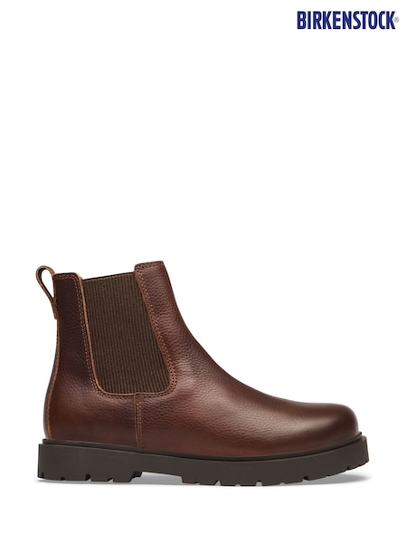 Schokoladenbraun - Regular Birkenstock Highwood Slip On Mid Leather Chelsea Boots