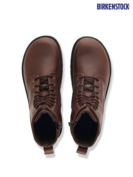 Carafe Brown - Birkenstock Highwood Leather Mid Lace Up Boots