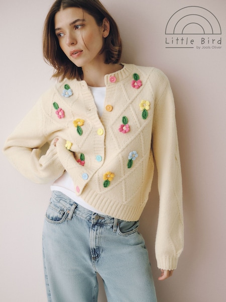 Rainbow Floral & Cable - Little Bird By Jools Oliver Cardigan