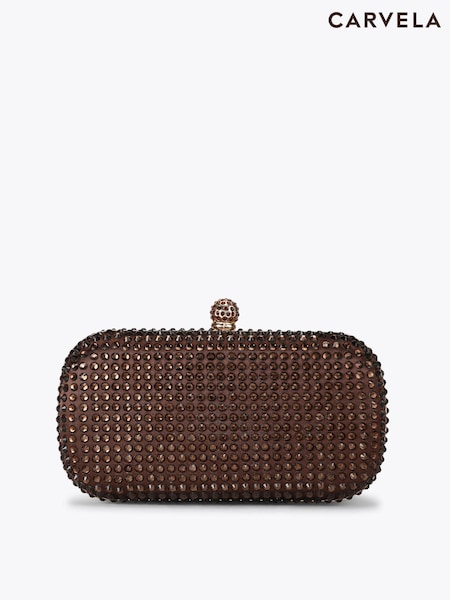 Carvela Brown Cecilia Hard Clutch Bag (H00932) | 797 SAR