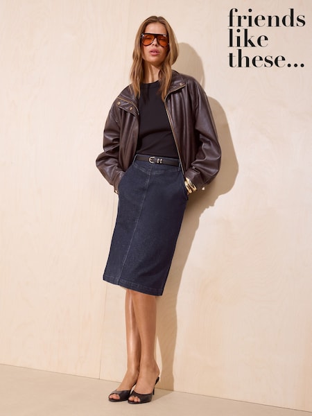 Isperite pranje - Friends Like These 90s Knee Length Denim Pencil Skirt