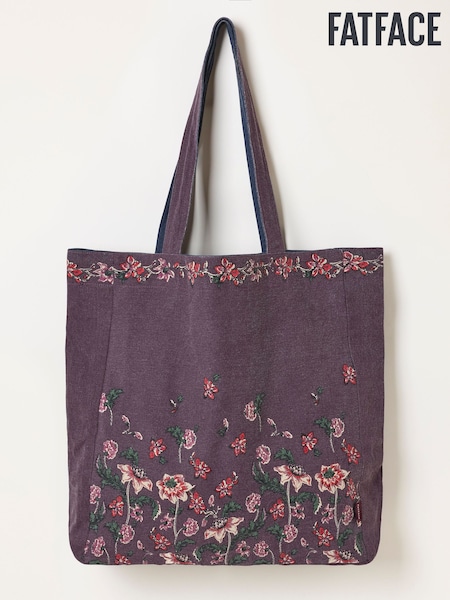 Navy - Fatface Floral Reversible Tote Bag