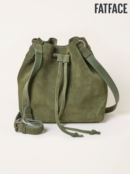 Зелений - Fatface 100% Suede Bucket Bag