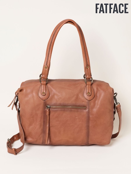 Chestnut Brown - Fatface Leather Shoulder Bag