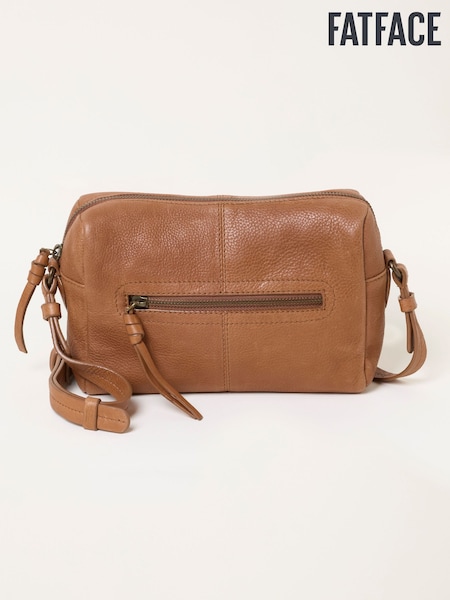 Chestnut Brown - Fatface Leather Crossbody Bag