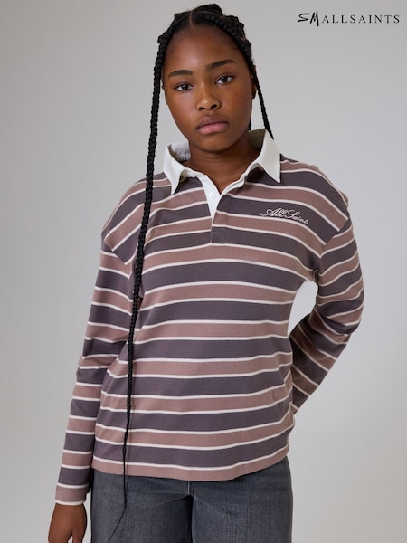 Multi - Smallsaints Script Logo Stripe Collared Rugby Shirt