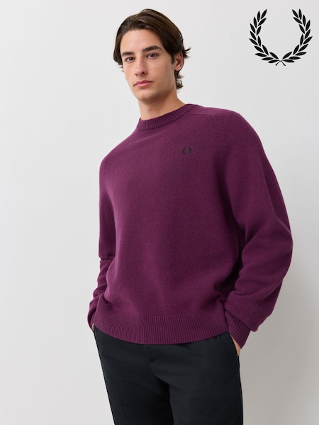 Purple - Regular Fred Perry Saddle Sleeve Jumper