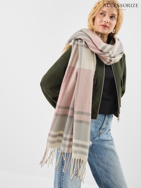 Accessorize Pastel Check Blanket Scarf (H01442) | ‏182 د.إ.‏