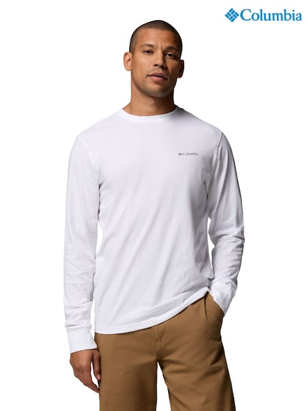 Alb - Regular Columbia Csc™ Graphic Long Sleeve White T-shirt