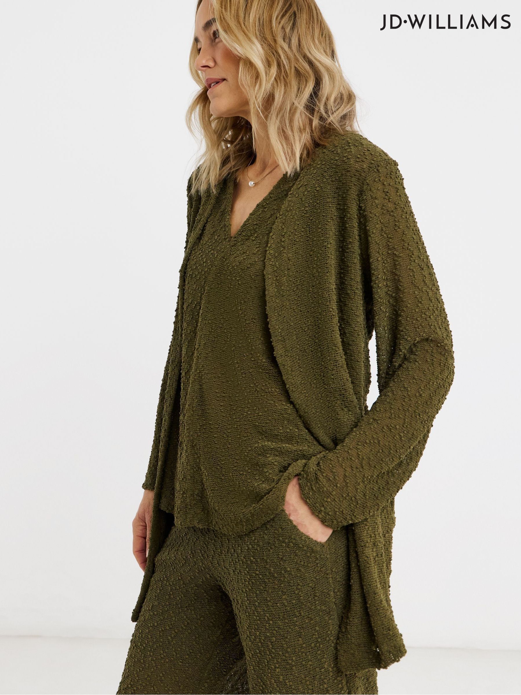 Buy Women's Cardigans Green Longline Regular Online | Next South