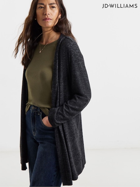 JD Williams Black Soft Touch Ribbed Cardigan (H01528) | SGD 43