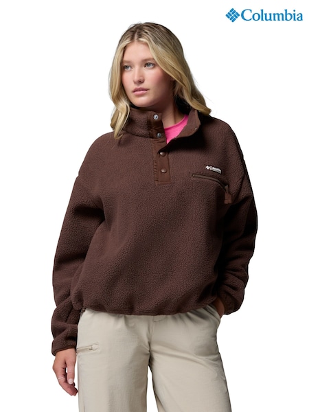 Brown - Helvetia Ii Cropped Half Snap Brown Fleece