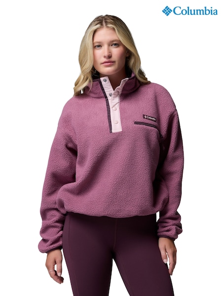 Purple - Columbia Purple Helvetia Ii Cropped Half Snap Fleece