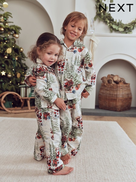 Winter Santa Scene - Pijama navideño a juego para toda la familia (9 meses -16 años)