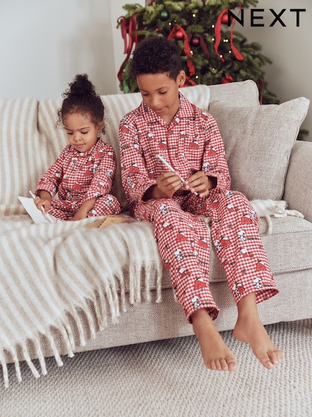 Red/White Check Snoopy - Family Matching Pyjamas Set (9mths-16yrs)