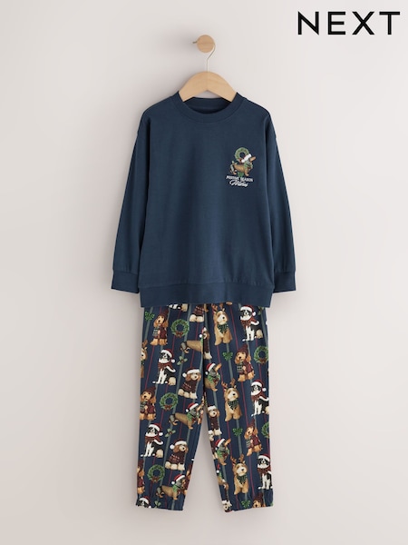Navy Festive Dogs - Matching Family Christmas Pyjamas (9mths-16yrs)