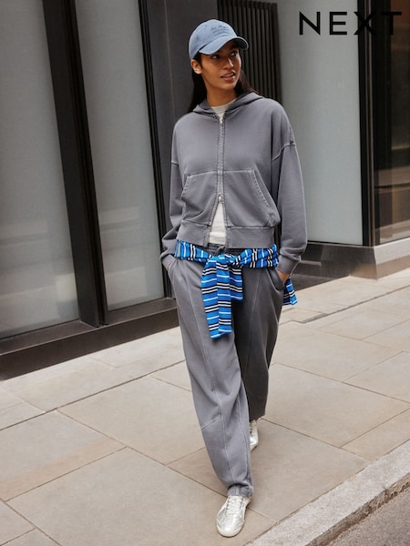 Anthrazitgrau - Barrel Washed Look Joggers