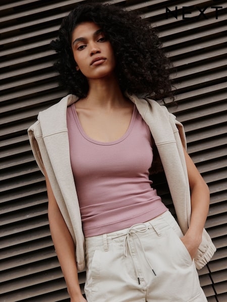 Mauve-paars - Vest met dikke bandjes