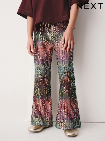 Lyserød/Blå Ombre - Sequin Kickflare Trousers (3-16yrs)