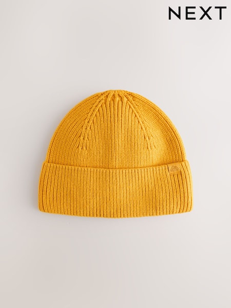 Ochre Yellow - Knitted Beanie Hat (1-16yrs)