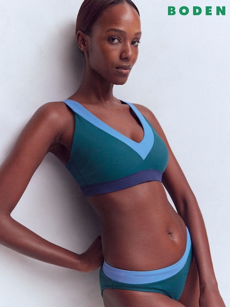 Boden Green Campania Cross-Back Bikini Top (H05434) | AED262