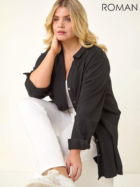 Roman Curve Textured Shirt (H05480) | ‏283‏₪