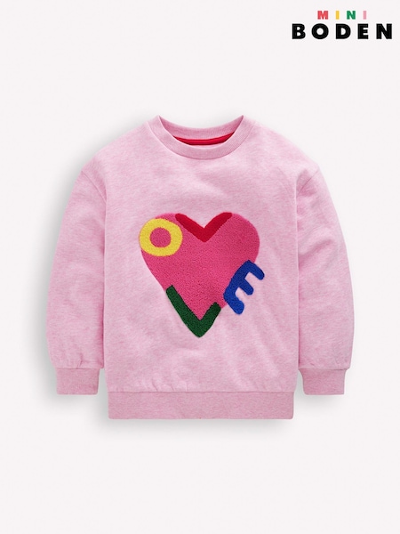 Boden Pink Bobbie Appliqué Sweatshirt (H05515) | AED169 - AED204