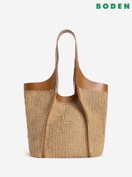 Boden Cream Straw Tote (H05520) | 663 SAR