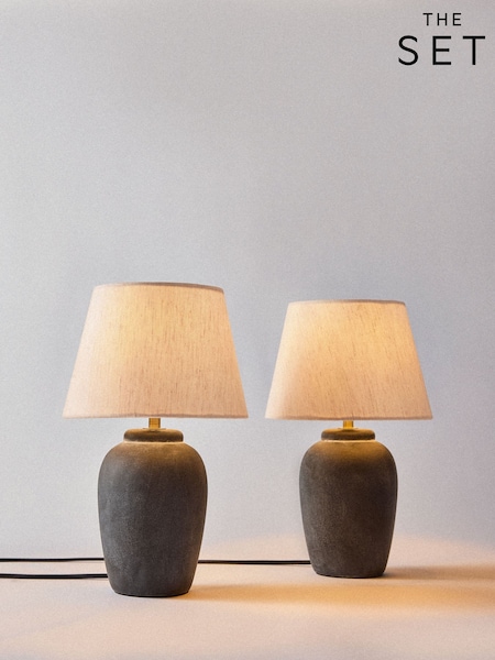 The Set 2 Pack Textured Ceramic Table Lamps