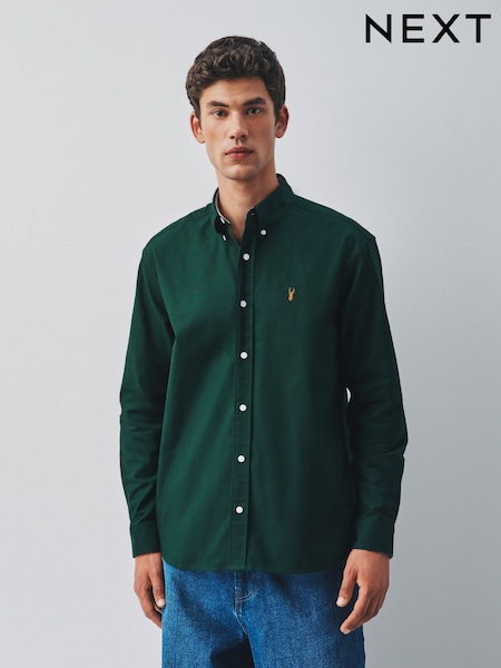 Green - Regular Fit Oxford Long Sleeve Shirt