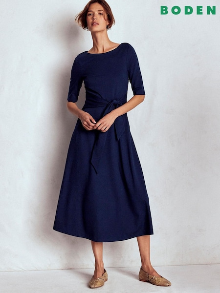 Boden Mathilde Tie Waist Ponte Dress (H06240) | kr1 869